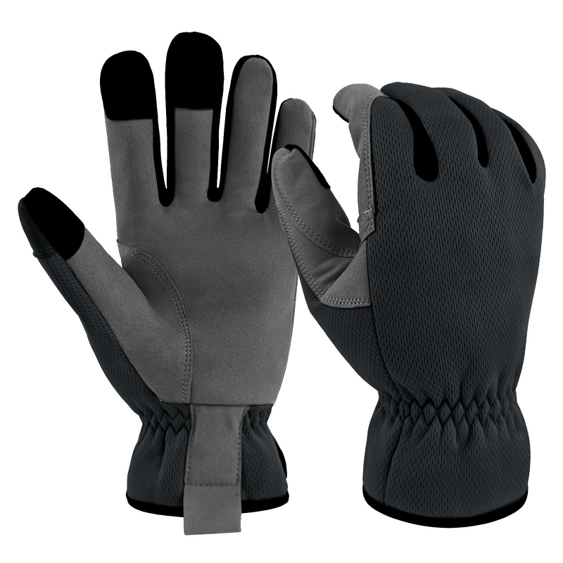 Work Gloves - 3D Breathable Mesh Palm Microfiber Three-Finger Touch Screen