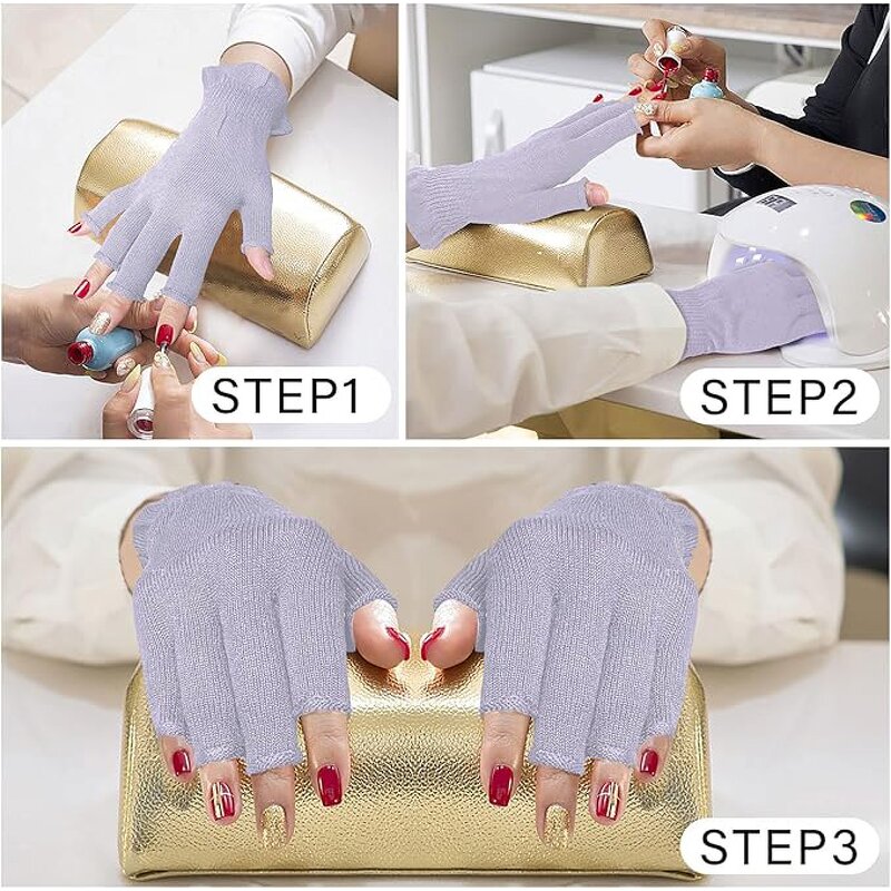 Eczema Safety Gloves - Purple Moisturizing Cotton Anti-Static Fingerless