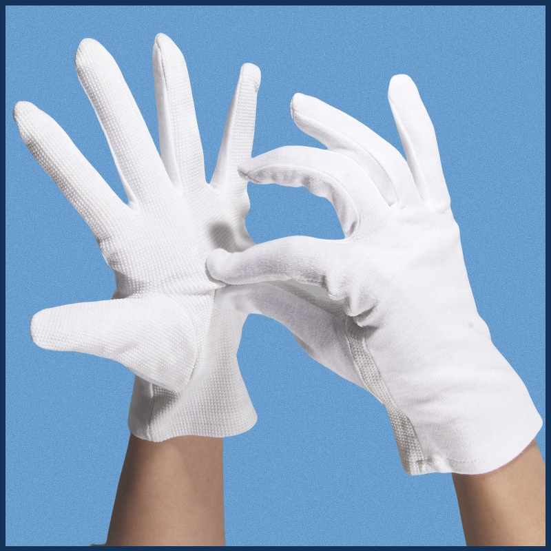 Cotton Work Gloves - White Disc Beads Dust-Free for Men Women Manufacturer
