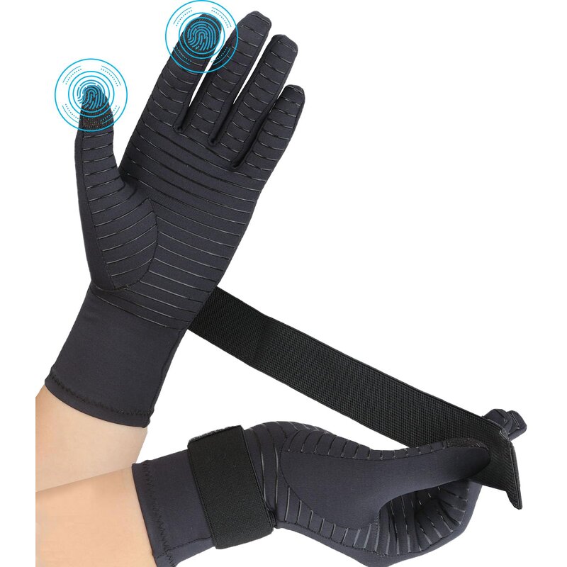 Copper Compression Gloves - Spandex Honeycomb for Hand Pain & Carpal Tunnel