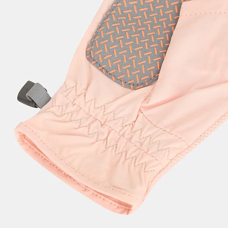 Fingerless Riding Gloves - Pink-Orange Polyester for Summer Fitness Cycling