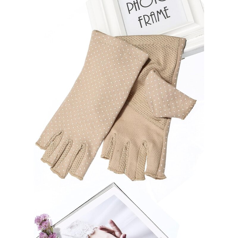 Driving Gloves - Women's Summer Outdoor UV Protected Non-Slip Fingerless