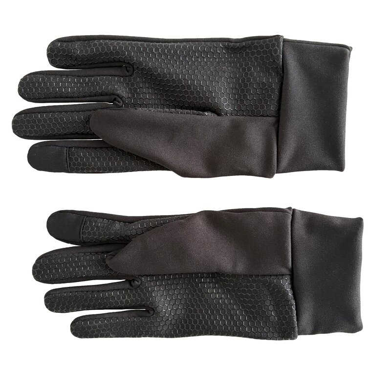 Safety Gloves - Full-Finger Warm Anti-Slip for Winter Sports Black Polyester