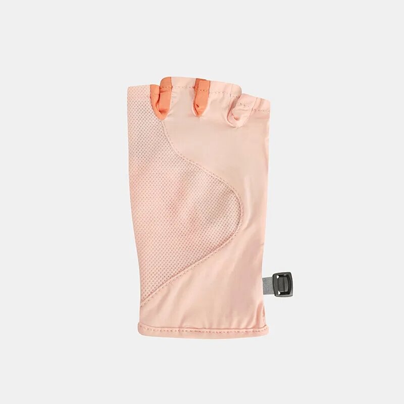 Fingerless Riding Gloves - Pink-Orange Polyester for Summer Fitness Cycling