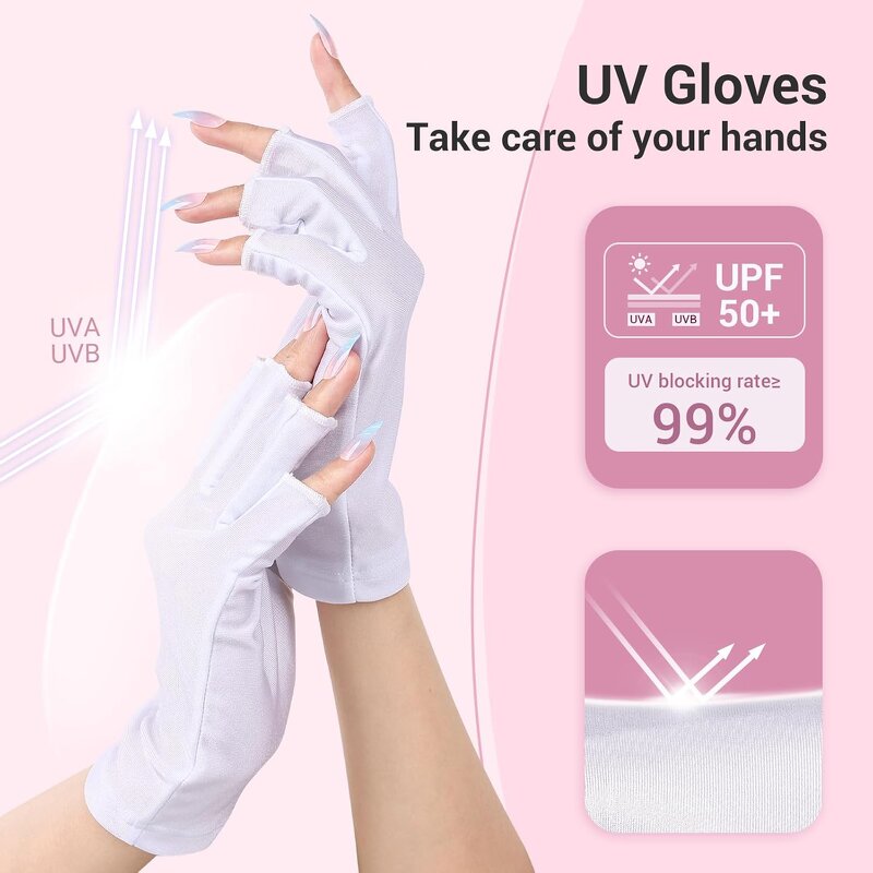 UV Protection Gloves - Breathable Reusable UPF50+ for Men Nail Art
