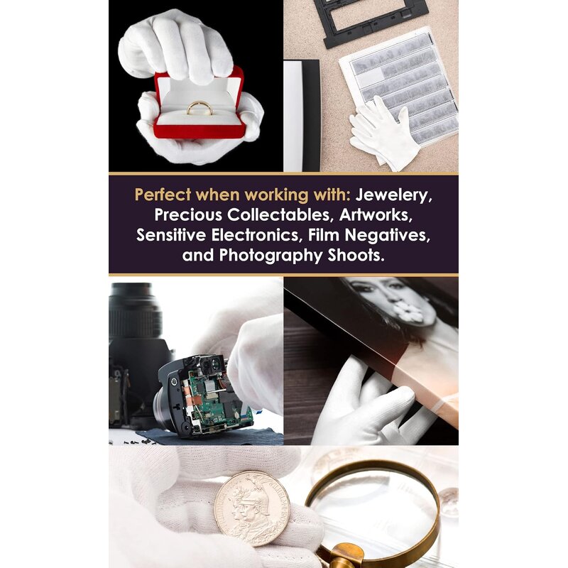 Cotton Gloves - Black for Women Anti-Impact with Dry Hands Sleep Lotion