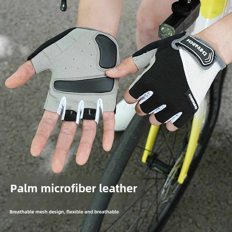 Men's Cycling Gloves - Half-Finger Anti-Slip Shockproof for Road & Mountain