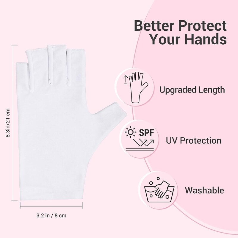 UV Protection Gloves - Breathable Reusable UPF50+ for Men Nail Art