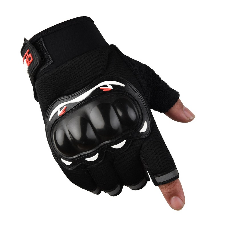 Motorcycle Gloves - Half-Finger Breathable Non-Slip Touchscreen Long Fingers
