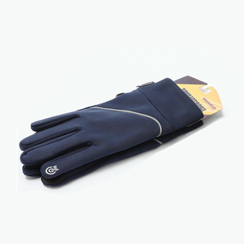 Sports Safety Gloves - Black Polyester Double-Layered Velvet Warm Anti-Slip