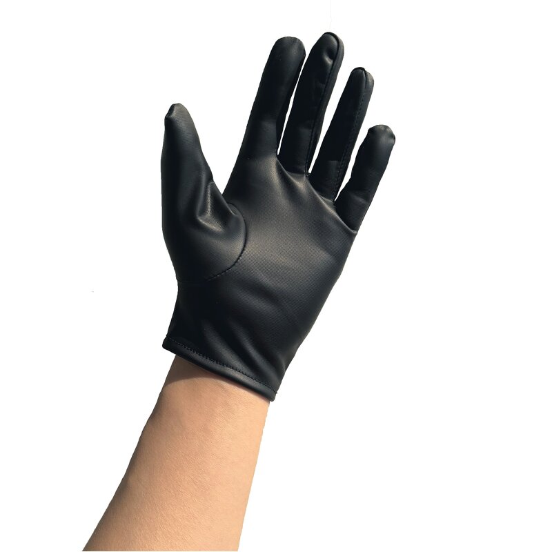 Bridal Gloves - Women's Elegant Formal PU Leather Soft Waterproof Black