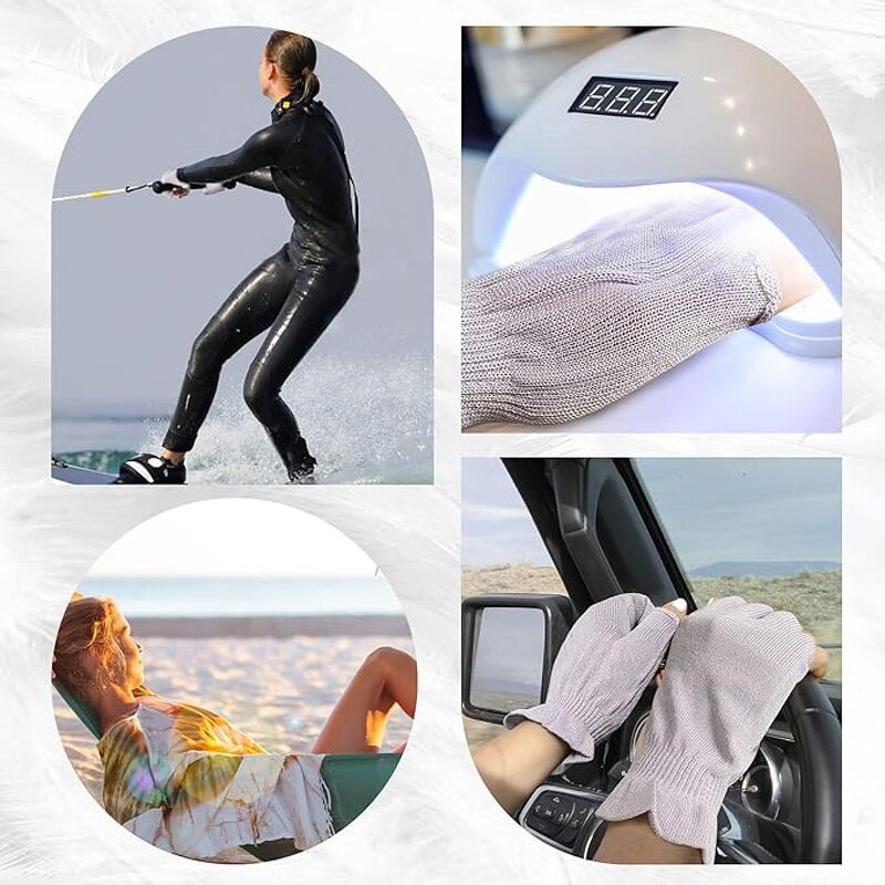 Eczema Safety Gloves - Purple Moisturizing Cotton Anti-Static Fingerless