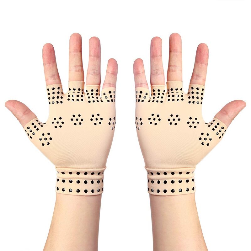 Fingerless Gloves - Copper Dot Nylon Cotton Silicon Non-Slip Touch Screen