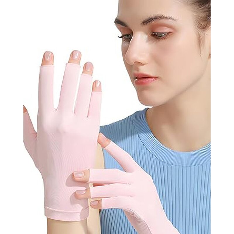 UV-Resistant Gloves - Pink UPF99+ Cool Fabric with Nylon Lining
