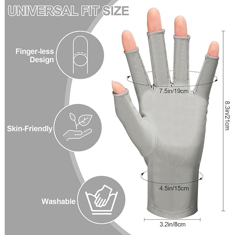 UV Shield Gloves - UPF50+ Anti-UV for Gel Manicure Nail Art Protection