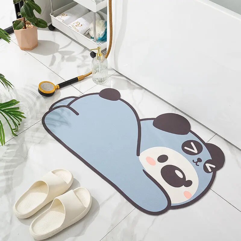 Bathroom Rug Mat - Custom Print Anime PVC Rubber Anti Slip Quick Drying