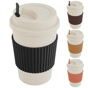 Plastic Travel Mug - Wheat Portable Straw Double Layer Eco Friendly