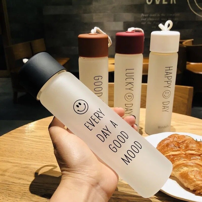 Glass Water Bottles - High Borosilicate Custom Logo Frosted Tumbler