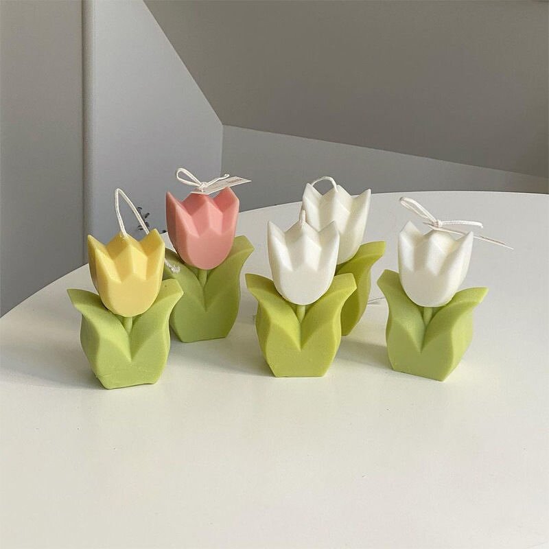 Soy Wax Candle - Flower Shaped Multi-Color for Bars Christmas Easter