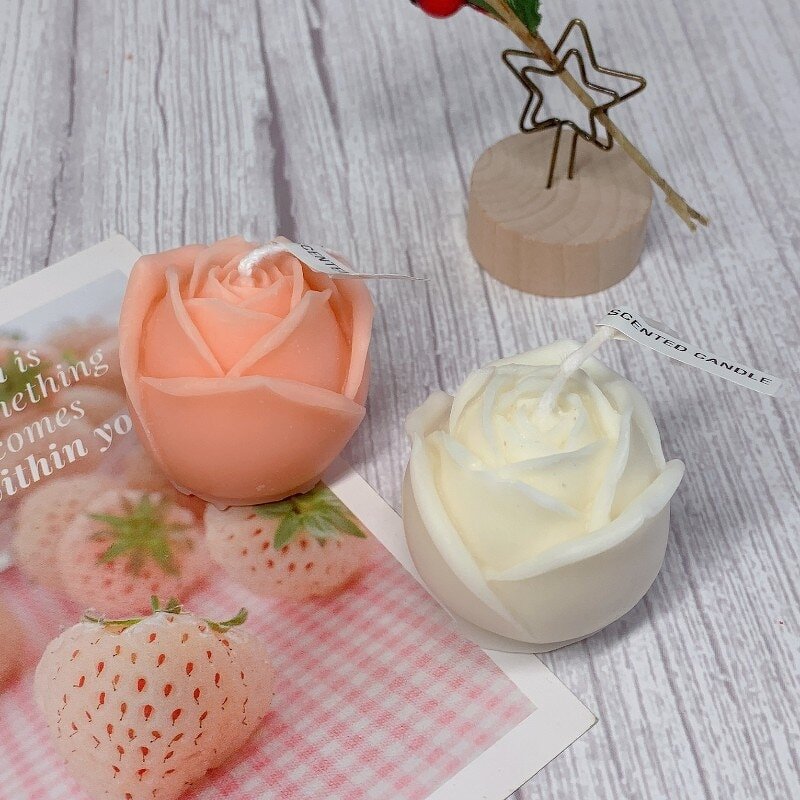 Soy Wax Candle Mold - Rose Shape for Wedding Favors & Easter Decor