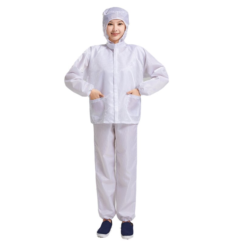 Anti-Static Coat - White Dust-Free Protective for Breeding & Electrostatic