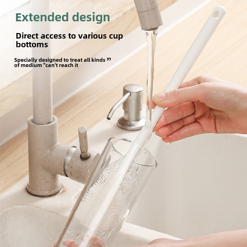 Baby Bottle Brush - Silicone Long Handle PP Foldable Multi-Functional