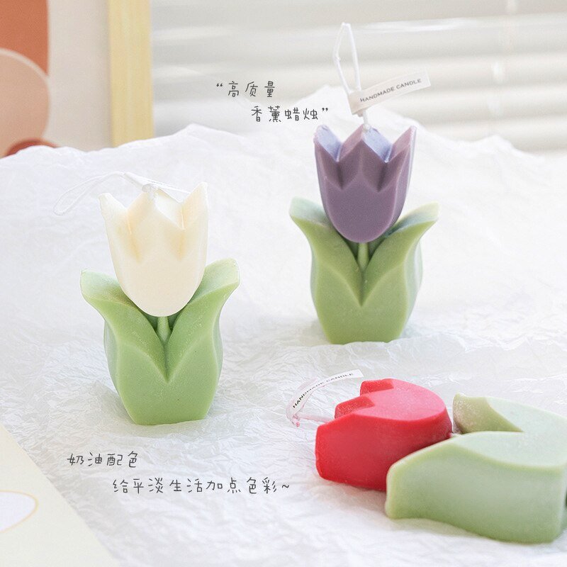 Soy Wax Candle - Flower Shaped Multi-Color for Bars Christmas Easter