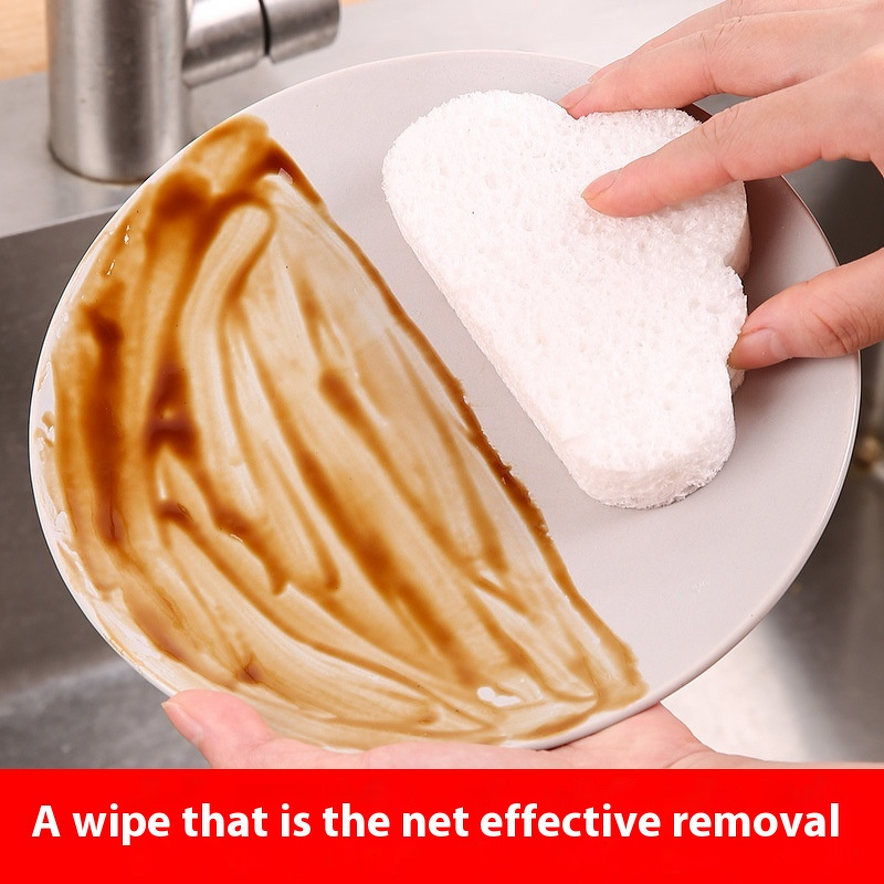 Dishwashing Sponge - Natural Wood Pulp with Nylon Magic Wipe Kitchen