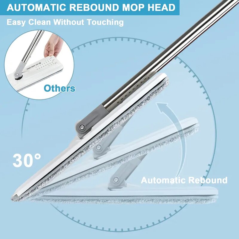 Flat Mop - Microfiber Wet & Dry with Bucket for Home Floor Cleaning