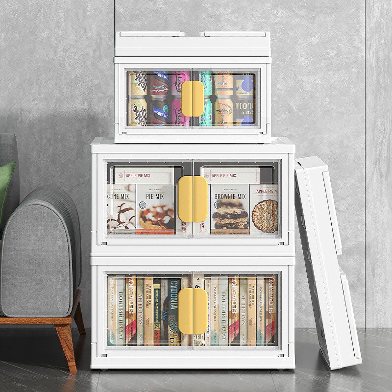 Kids Storage Bins - Collapsible Plastic with Lids for Closet Organizer