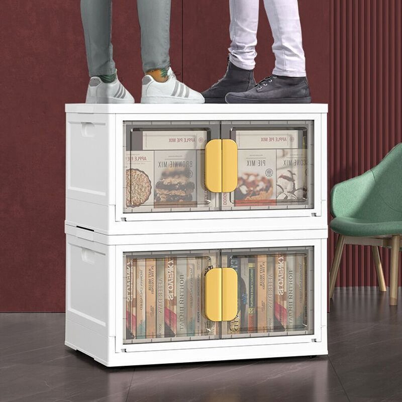 Kids Storage Bins - Collapsible Plastic with Lids for Closet Organizer