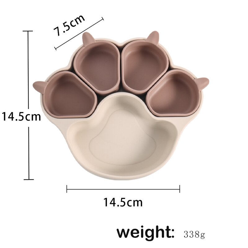 Baby Feeding Set - Anti-Slip Silicone Tray with Suction for Kids Dining