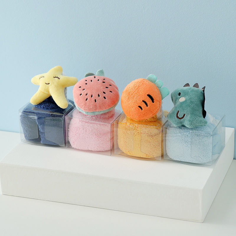 Hand Towel - Quick-Dry Cartoon for Wedding Souvenir Gift Coral Velvet