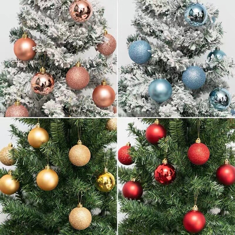 Christmas Glass Baubles - 24pcs Colorful Clear Hanging Pet Ornaments