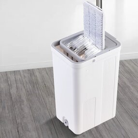 Flat Mop - Microfiber Wet & Dry with Bucket for Home Floor Cleaning