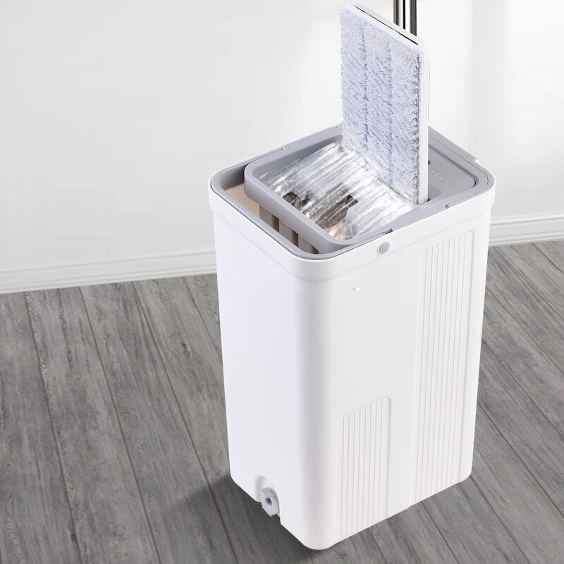 Flat Mop - Microfiber Wet & Dry with Bucket for Home Floor Cleaning