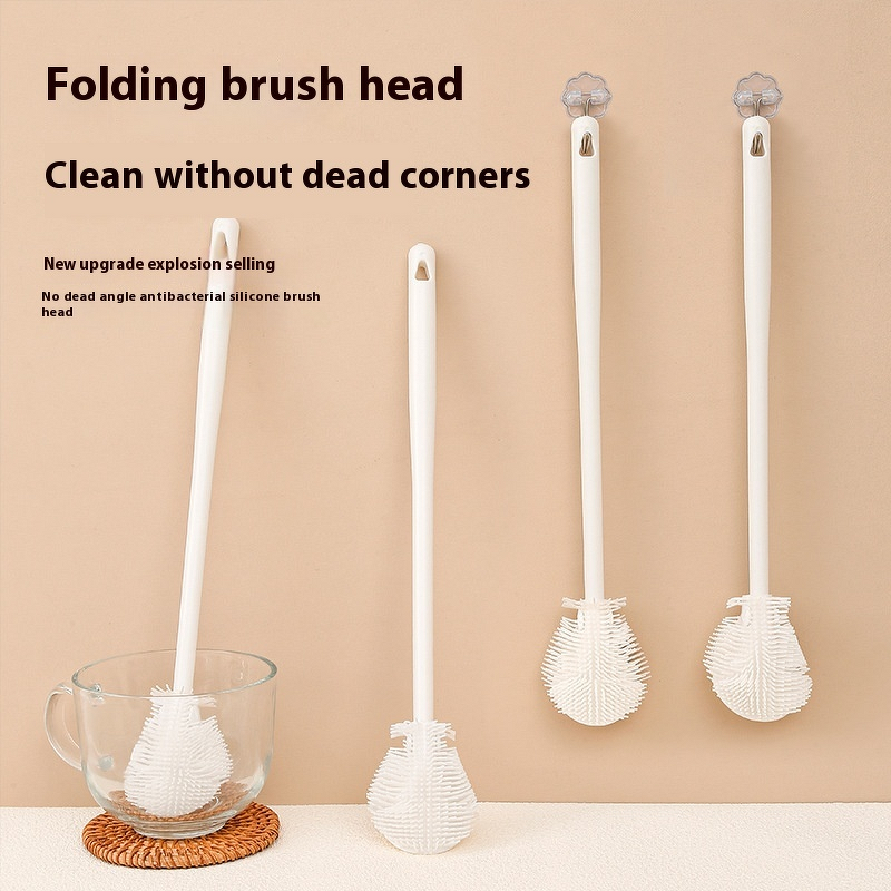 Baby Bottle Brush - Silicone Long Handle PP Foldable Multi-Functional