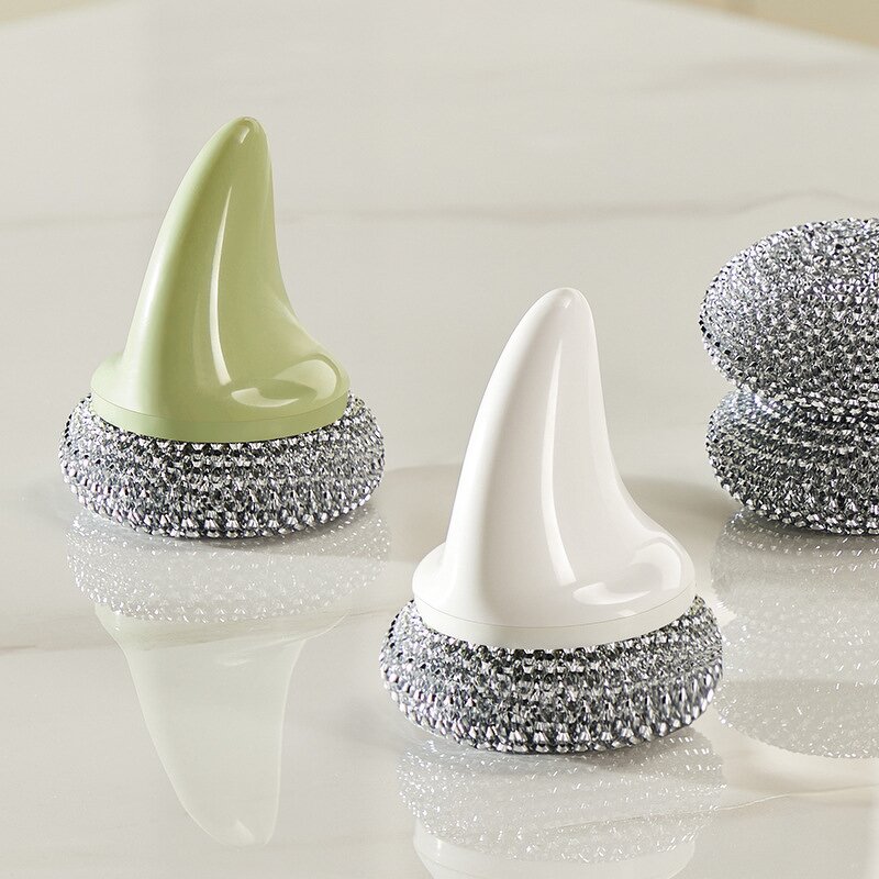 Pot Cleaning Brush - Long Handle Steel Wire Non-Stick Oil Dishwashing