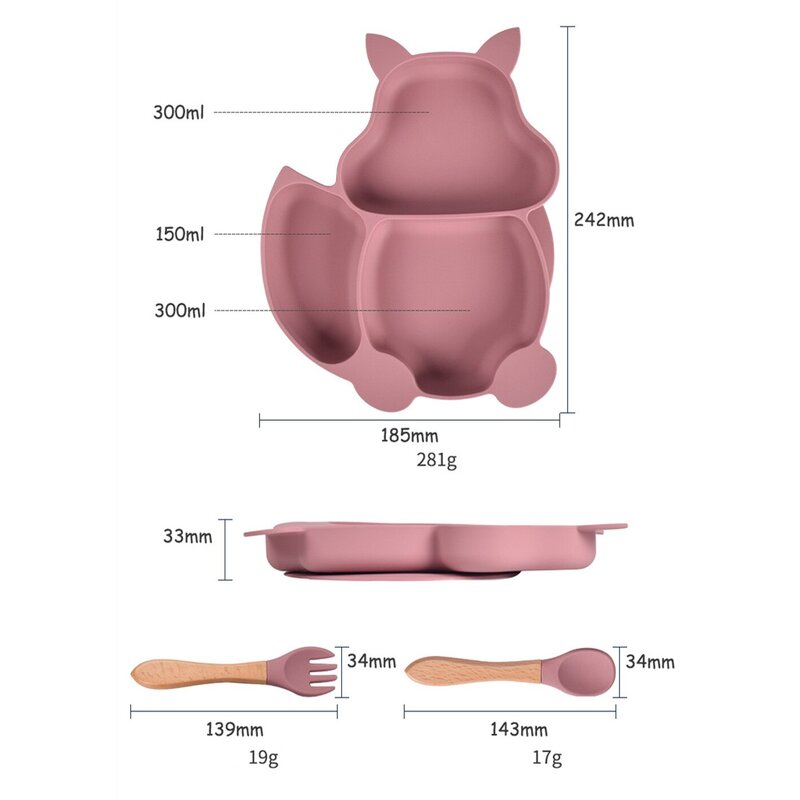 Baby Feeding Set - Silicone Bib Bowl Spoon Low MOQ for Kids Dining