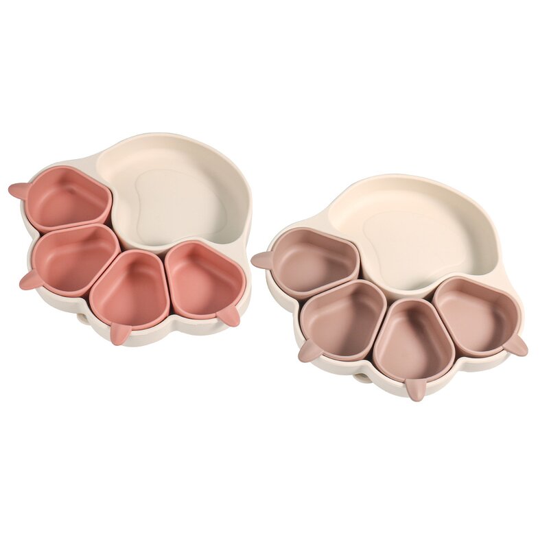 Baby Feeding Set - Anti-Slip Silicone Tray with Suction for Kids Dining