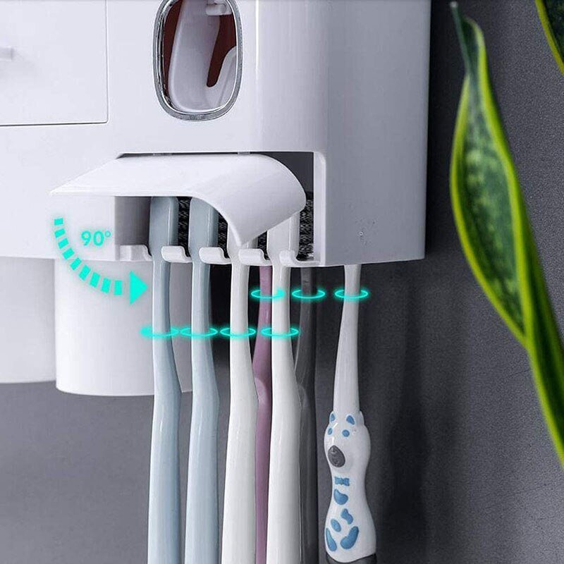Bathroom Tools Set - Toothbrush Holder & Automatic Toothpaste Dispenser