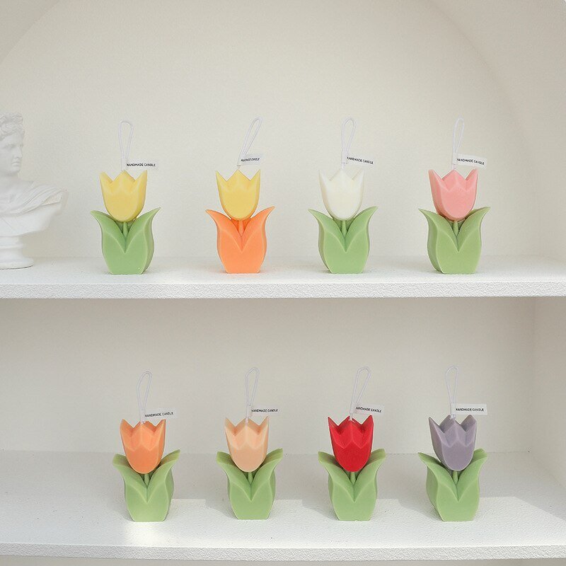 Soy Wax Candle - Flower Shaped Multi-Color for Bars Christmas Easter