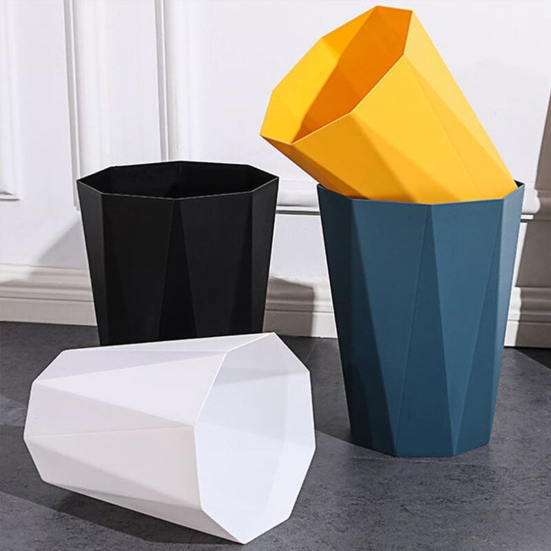 Trash Can - Square White Segregated Recycling for Child's Bedroom