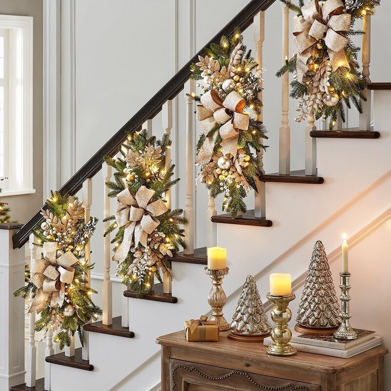 Christmas Stair Garland - Nordic Home Scene Arrangement Decoration