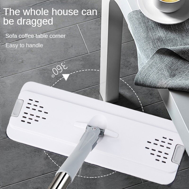 Flat Mop - Microfiber Wet & Dry with Bucket for Home Floor Cleaning