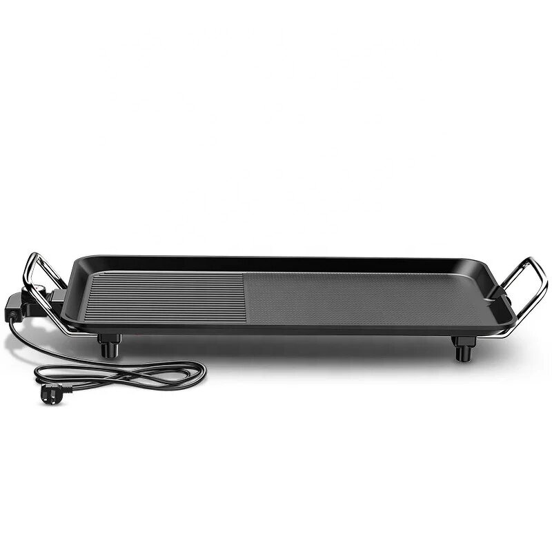 Electric BBQ Grill - Smokeless Metal Indoor with Safety Button Control