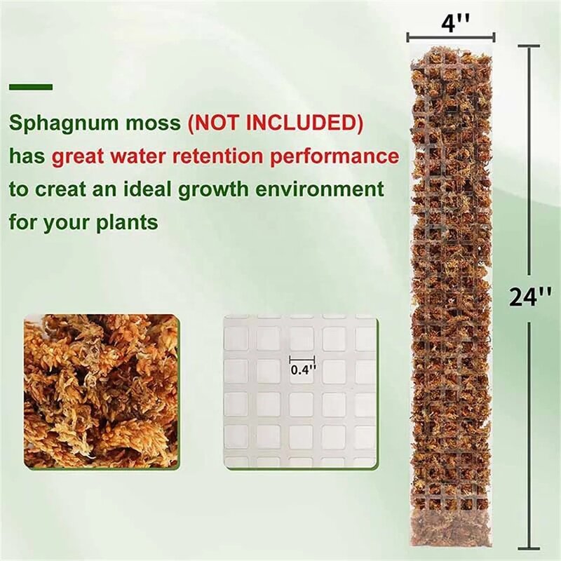 Moss Pole - Plastic Stackable for Indoor Climbing Plants & Creepers