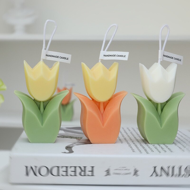 Soy Wax Candle - Flower Shaped Multi-Color for Bars Christmas Easter
