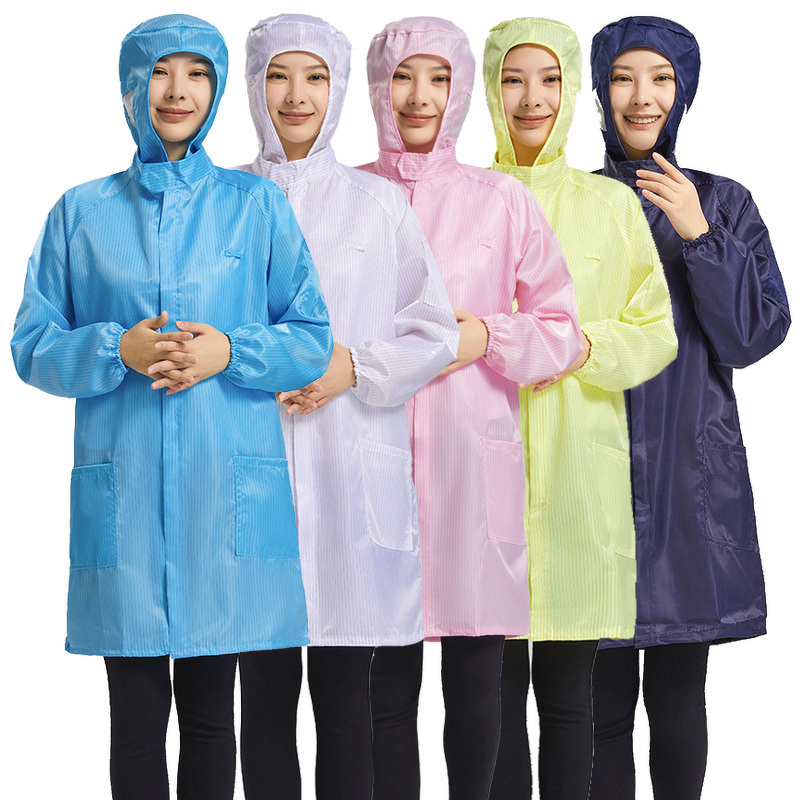 Hooded Coat - White Anti-Static Dust-Free for Breeding & Electrostatic Safety