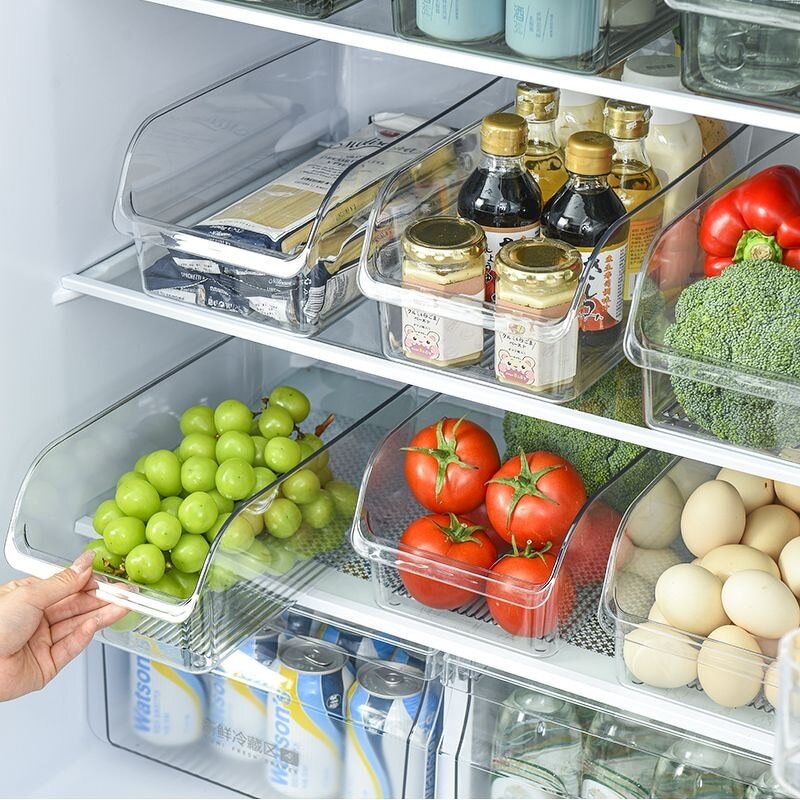 Refrigerator Organizer - Glass Self-Pushing Divider Kitchen Set